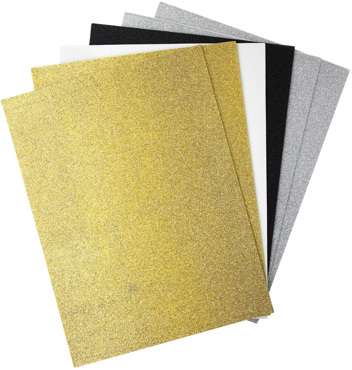 CousinDIY Glitter Sticky Back Foam Sheets 9"X12" 6/Pkg-Neutrals